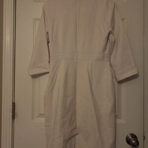 Ann Taylor Cream Long Sleeve Dress